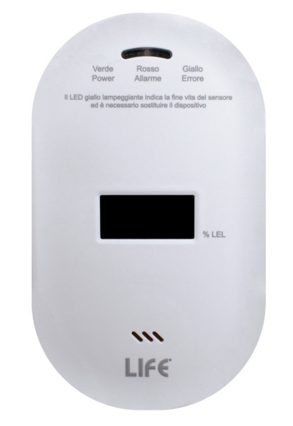 Rilevatore di GAS metano e GPL con Display PPM, Vita Sensore 10 Anni,  conforme alla normativa EN50194-1. Con Alim. 230V~