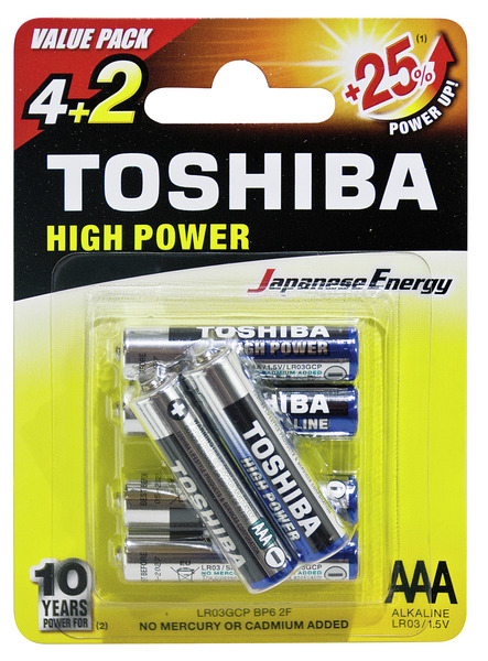 LR03GCP B6 MINISTILO ALKALINA HIGH POWER TOSHIBA PREZZO PER BLISTER