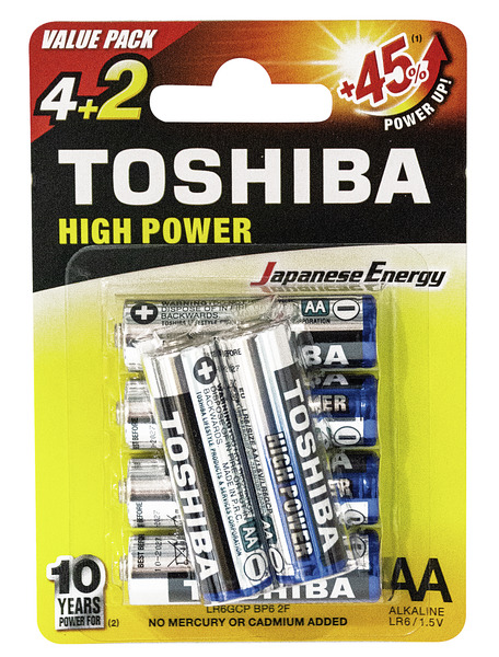 LR6GCP B6 STILO ALKALINA HIGH POWER TOSHIBA PREZZO PER BLISTER