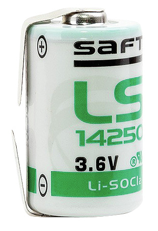 LS14250, 1/2AA TS PILA LITIO SAFT 3,6V 1,20Ah con Lamelle