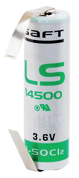LS14500, AA TS PILA LITIO SAFT 3,6V 2,60Ah con Lamelle