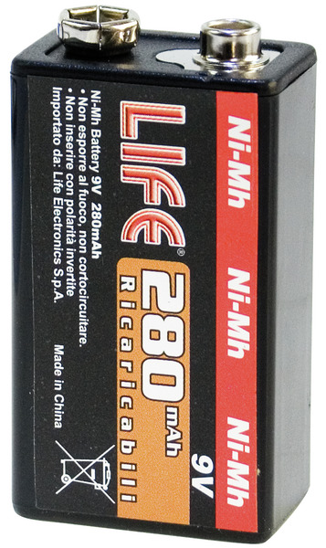 BATTERIA NI-MH 9V     280mAh BL.1 LIFE PREZZO PER BLISTER