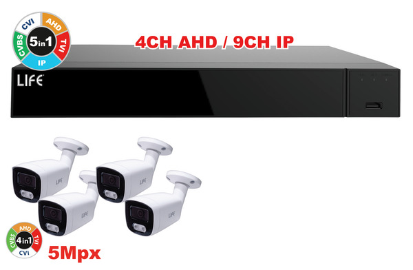 KIT XVR 4CH + 4 Telecamere 5Mpx 1/3" CMOS (75.AHD7004V2+75.AS80237U3Wx4) KIT XVR 4CH + 4 Telecamere 5Mpx 1/3" CMOS (75.AHD7004V2+75.AS80237U3Wx4)