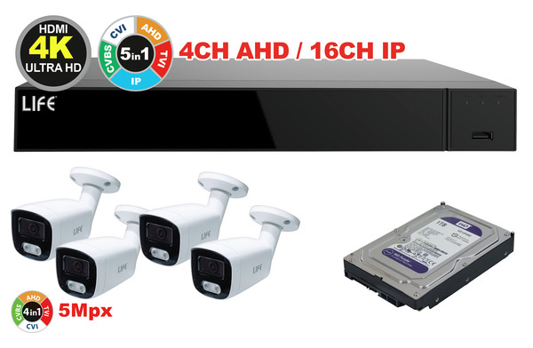 KIT XVR 4CH + HDD1TB Purple + 4Telecamere 5Mpx 1/3.0" CMOS (75.AHD7104V6+82.HDP1000+75.AS80237U3Wx4) KIT XVR 4CH + HDD1TB Purple + 4Telecamere 5Mpx 1/3.0" CMOS (75.AHD7104V6+82.HDP1000+75.AS80237U3Wx4)