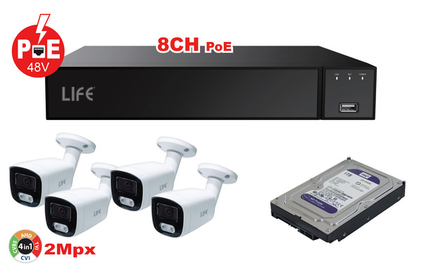 KIT NVR 8 POE 16CH 8Mpx+4 Telec. 2MPX 3.6mm+HDD 1T WD Purple%%%_substitutiveMessage_%%%75.IPN1116KH42